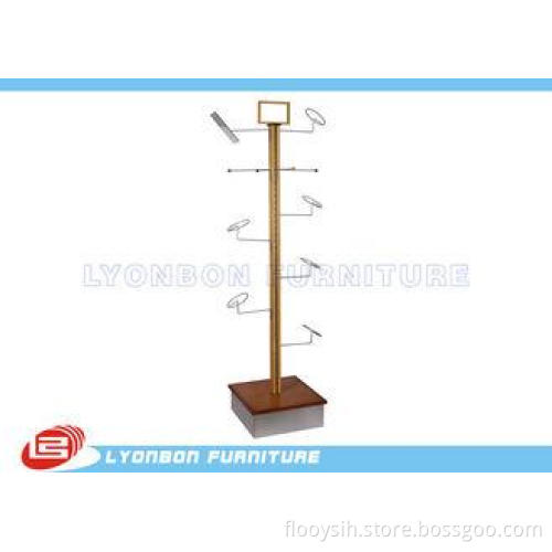 Supermarket MDF / Metal Hat Display Rack Stand With Melamin